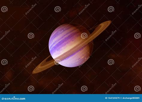 Planet Saturn, in Bright Colors, on a Dark Background. Elements of this ...