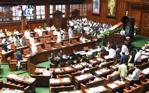 Six Bills Passed In Karnataka Assembly Without Discussion Amidst Din