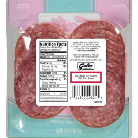 Gallo Salame Deli Thin Sliced Italian Dry Salami 3 OZ Frys Food Stores