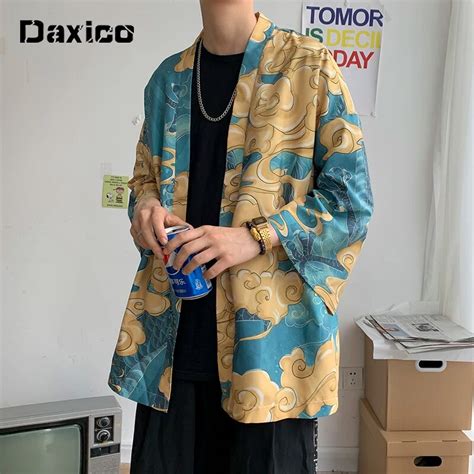 73n Dragon Harajuku Japanese Kimono Cardigan Men Haori Yukata Male