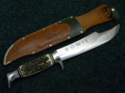 Edge Brand Solingen Germany 469 Stag Bowie Sheath Knife