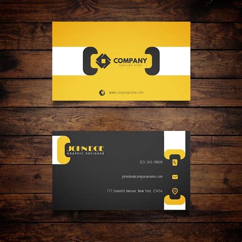 Premium Vector Black And Yellow Business Card