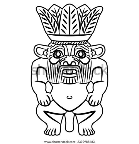 Ancient Egyptian Dwarf God Bes Black Stock Vector (Royalty Free ...