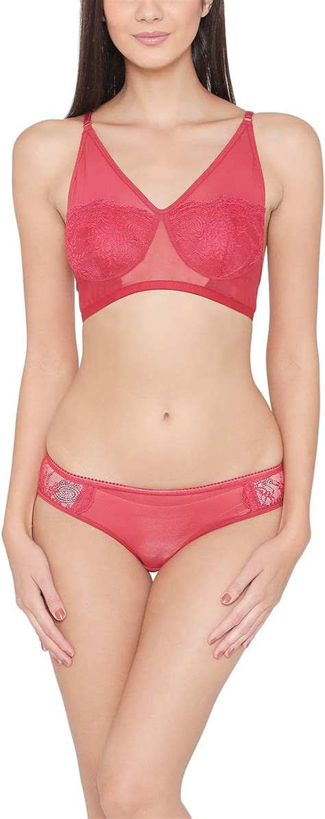 Amazon Clovia Women S Plain Lingerie Set BP0795P0932C Maroon 32C