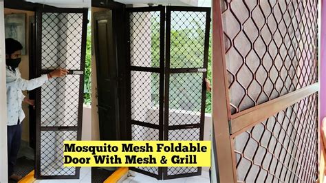 Aluminium Mosquito Mesh Foldable Grill Door With Mesh Grill Kgn