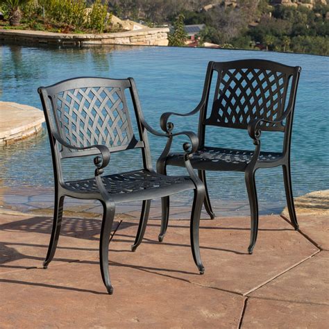 Outdoor Cayman Cast Aluminum Outdoor Chair Set Of 2 By Christopher