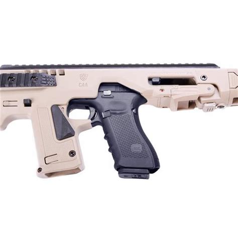 CAA MICRO RONI KIT CARBINE CONVERSION KIT FOR GLOCK SERIES G17/G18/G19/G22 TAN GREEN GAS ...