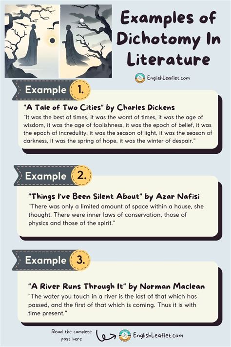 Examples Of Dichotomy In Literature Englishleaflet