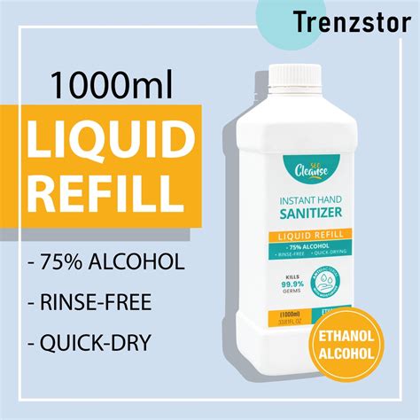 Cleanse Hand Sanitizer Alcohol Liquid Spray Refill Ml