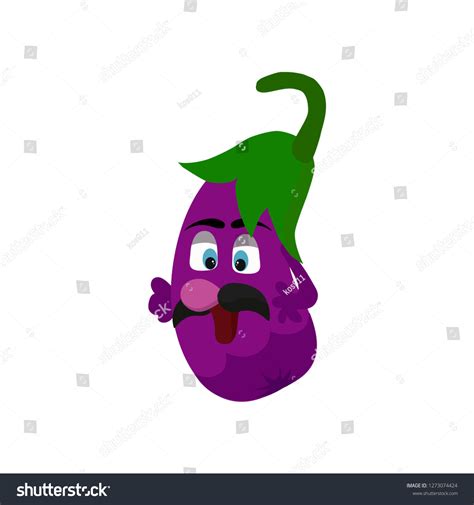 Cartoon Character Eggplant Eggplant Mascot Your Stock Vector Royalty