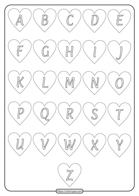 Printable Heart Alphabet Letters