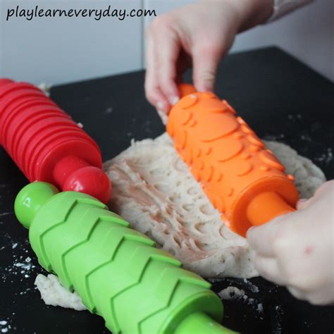 Exploring Textures With Play Dough Rollers Play And Learn Every Day