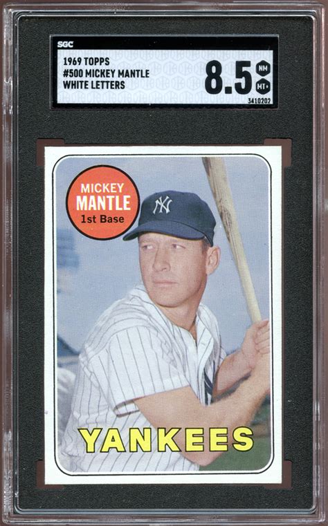 Lot Detail Topps Mickey Mantle White Letters Sgc Nm Mt