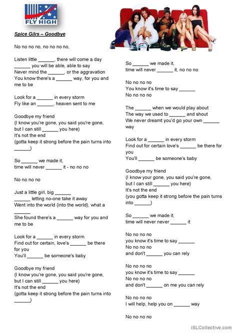 Spice Girls Goodbye Song And Nurse English Esl Worksheets Pdf Doc