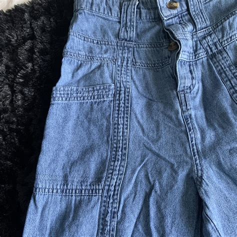 American Eagle Wide Leg Jeans Buttons All The Way Depop