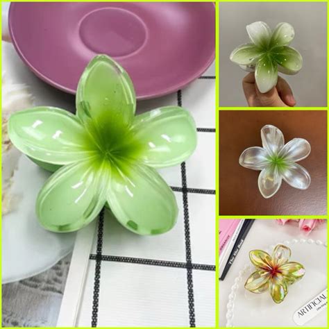 Kẹp Tóc Hoa Sứ Hot Trend Tone Màu Xanh Bơ Xanh Lá Xinh Xắn Shopee Việt Nam