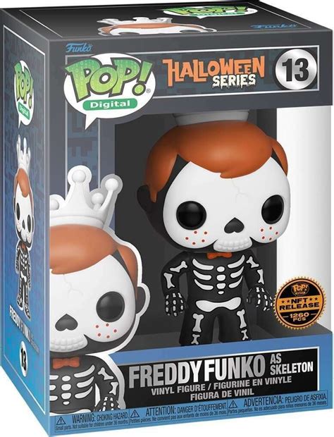 Funko Pop Digital Halloween Series Freddy Funko As Skeleton Nft Release Le1260 With Hard Stack