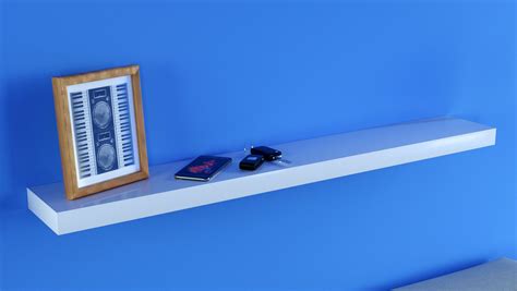 Gloss White Floating Shelf 1000x150x38mm Topshelf