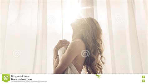 Blond Beauty Posing At The Window Stock Image Image Of Naked Body