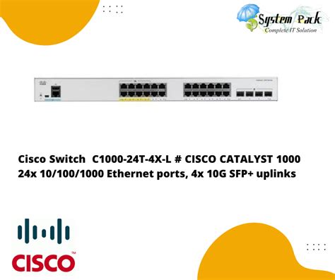 Cisco C1000 24t 4x L Catalyst 1000 24x 10 100 1000 Ethernet Ports 4x 10g Sfp Uplinks System Pack