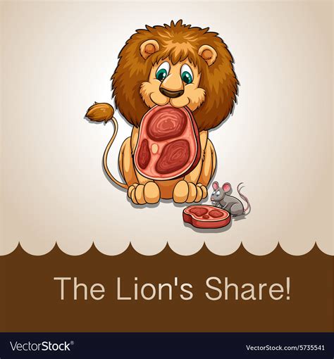 Lion Eating His Share Meat Royalty Free Vector Image