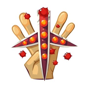 Nail Cross Vector, Sticker Clipart Hand With Red Crystals And A Cross ...