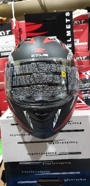 HELM ZEUS ZS 811 MBLK AL28 RED Helmjabodetabek