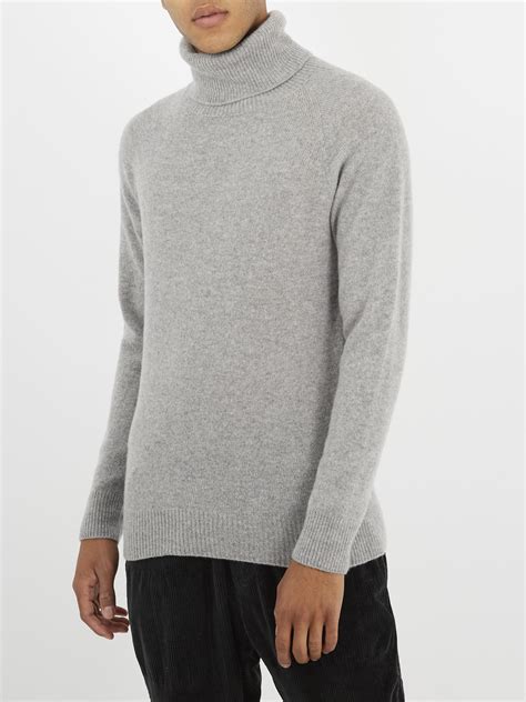 Barena Roll Neck Wool And Cashmere Blend Sweater In Grey Gray For Men