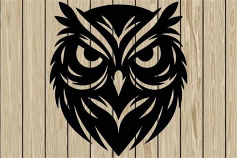 Owl Head Stencil Silhouette SVG Graphic by CosmosFineArt · Creative Fabrica