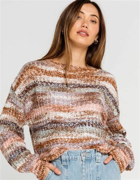 Sky And Sparrow Marled Stripe Womens Sweater Ivory Combo Tillys