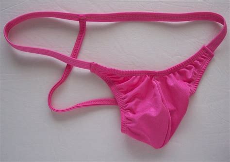 K Hot Sexy Men Swim String Thong Contoured Pouch Rose