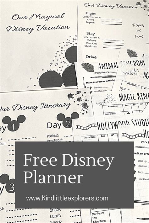 Free Disney Planner Printable Disney World Vacation Planning Disney