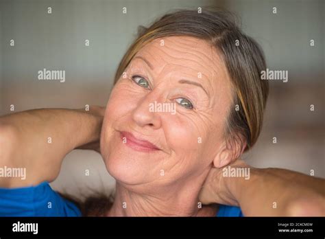 Portrait Attractive Mature Woman With Friendly Positive Confident Facial Expression Happy