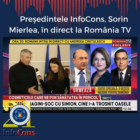 Sorin Mierlea Președintele InfoCons în direct la România TV InfoCons