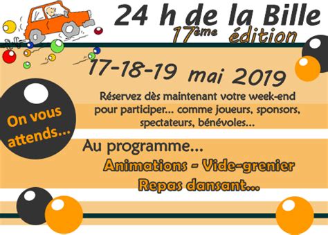 Les 24 H De La Bille De St Mars De Locquenay 11eme Edition 25 Et 26