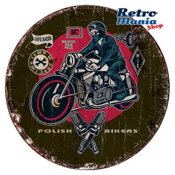 Polish Bikers Retro Tablica Motocyklowa Szyld Metalowy