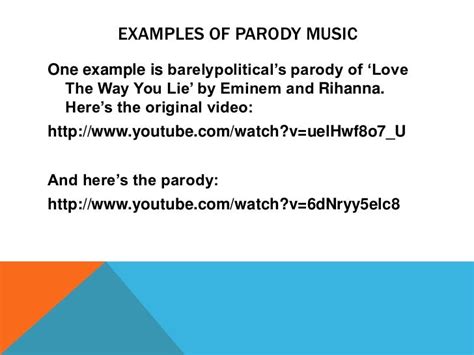 Parody In Music Videos