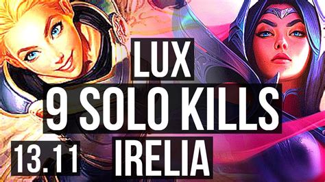 LUX Vs IRELIA MID 9 Solo Kills 16 4 10 Dominating KR Diamond