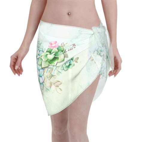 Coaee Succulent Women S Short Sarongs Beach Wrap Sheer Bikini Wraps