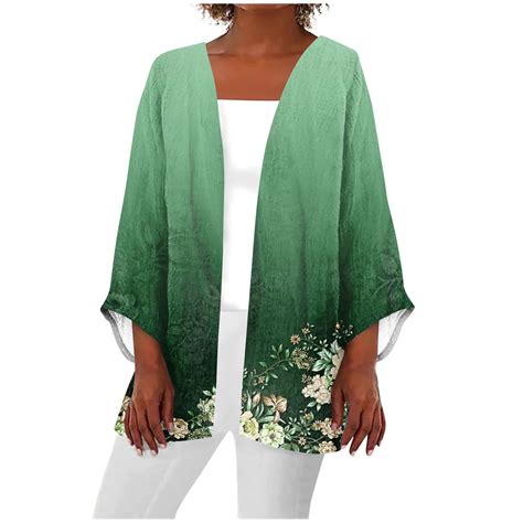 Julmcomo Cardigan For Women Loose Boho Open Front Cardigan 3 4 Length