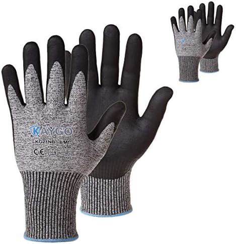 Kaygo Cut Resistant Work Gloves Microfoam Nitrile Coated Pairs