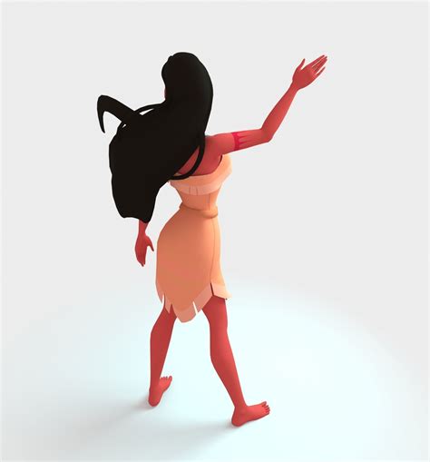 Pocahontas Disney Character In Dress Free 3d Model Cgtrader