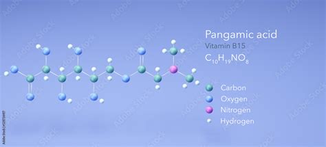 Pangamic Acid Vitamin B15 Molecular Structures 3d Model Structural