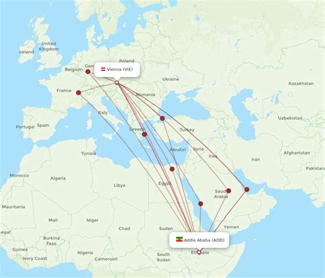 All Flight Routes From Addis Ababa To Vienna Add To Vie Flight Routes