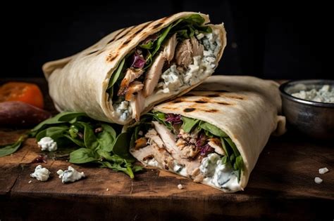 Premium Photo | Greek Chicken Souvlaki Wrap