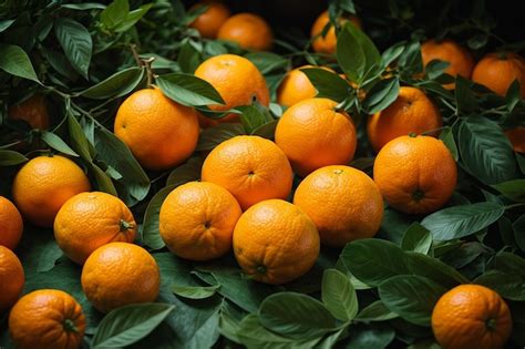 Premium Photo Cut And Whole Orange Fruits With Green Leaves