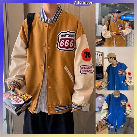 Printing Unisex Fashion Varsity Jacket For Men Coat Korean Baseball