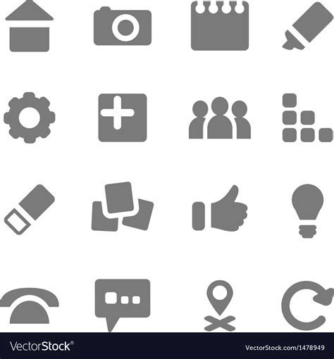 Set Of Simple Gray Icons For Design Royalty Free Vector