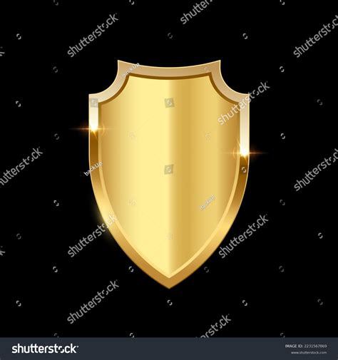 Gold Shield Vector Illustration Realistic Isolated Stock Vector Royalty Free 2231567869