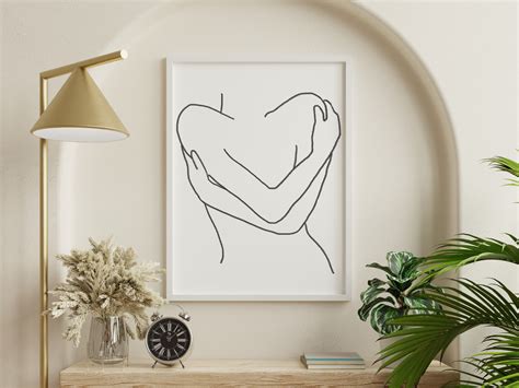 Naked Woman One Line Art Print Minimalist Line Art Drawing Line Art Wall Decor Woman Outline